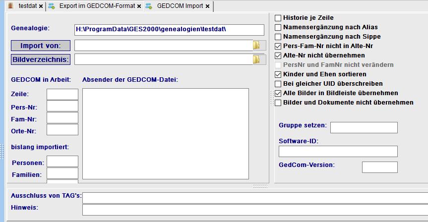 GEDCOM-Import