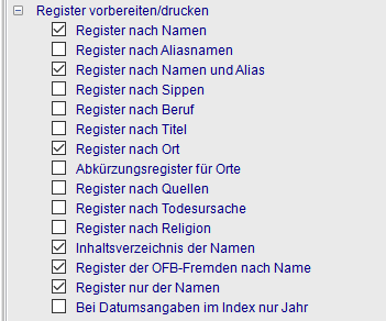 Register OFB vorbereiten