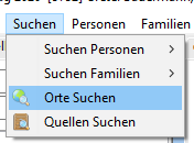 aus der Menüleiste suchen