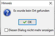 es wurde kein Ort gefunden