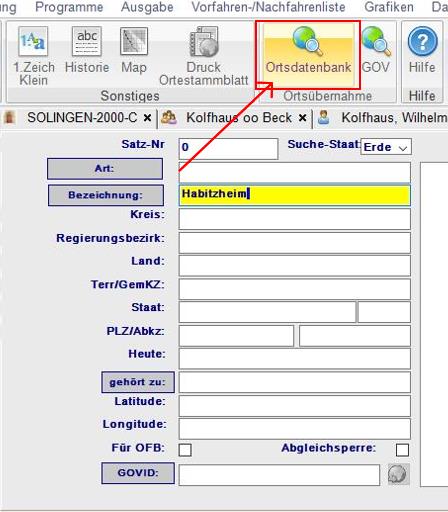 Ort aus ODB übernehmen 1
