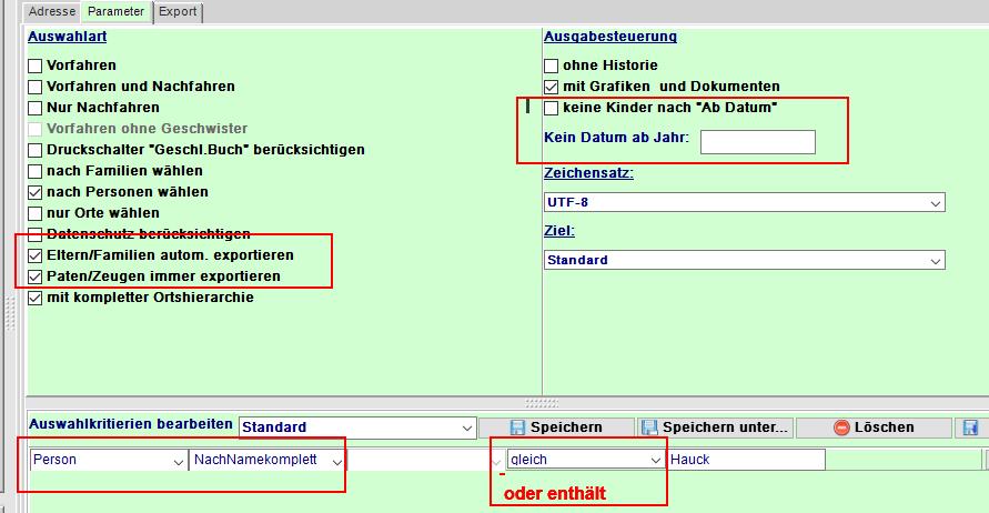 Auswahl nach Namen