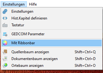 zurück zur Ribbonbar