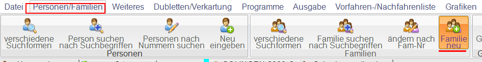 Familie neu eingegen