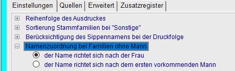 Sortierung bei Familien ohne Mann