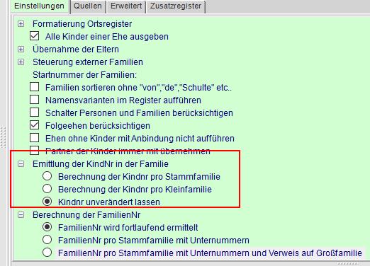 Kindnummer beibehalten