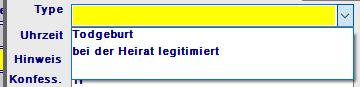 Type Geburt erweitert