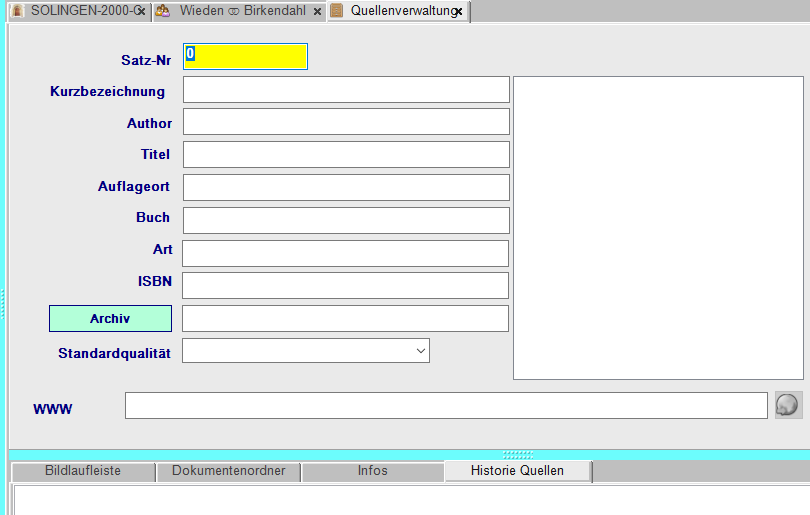 Quellenformular